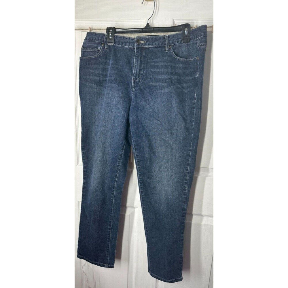 Cato Premium Jeans Womens 16 Medium Wash High Rise Tapered Leg Whiskering 36x30